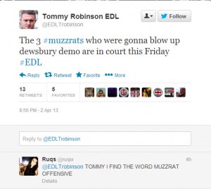 Tommy Robinson tweet