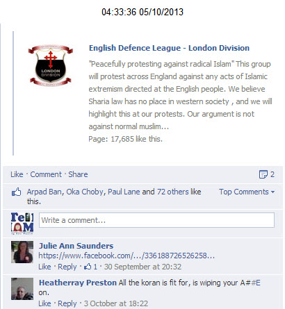 Not against Muslims EDL