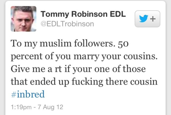 Tommy Robinson Muslim inbreeding