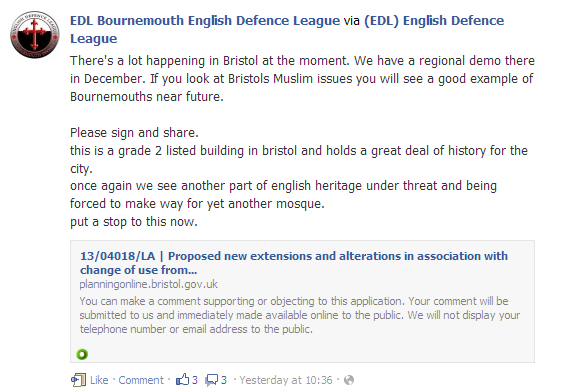 EDLBournemouth mosque planning objections