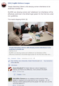 EDL comments, anti-Muslim in nature