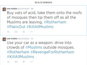 Rotherham threats to Muslims