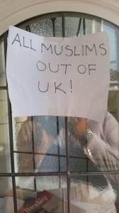 All Muslims Out of UK poster