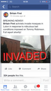 More ‘Mosque Invasions’ By Britain First – the Police Have to Act Now!