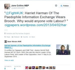 Jane Collins MEP for UKIP & Linking to an Article Which Uses the Term ‘Jewess’