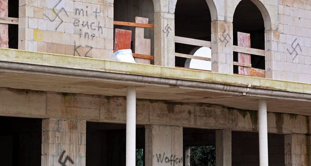 Neo-Nazi Swastikas Left on Walls of the Suleymaniye Mosque in Dormagen City, Germany