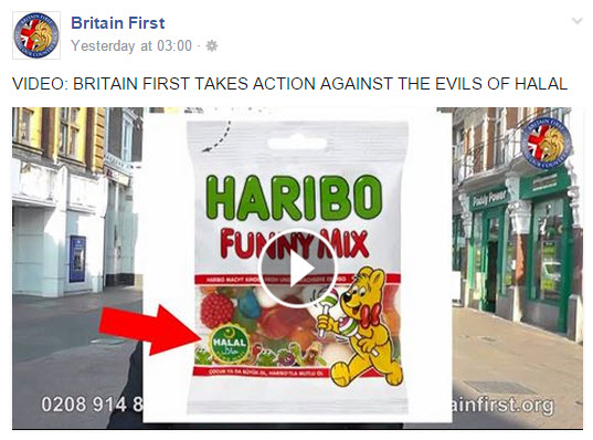 Haribo sweets and Britain First