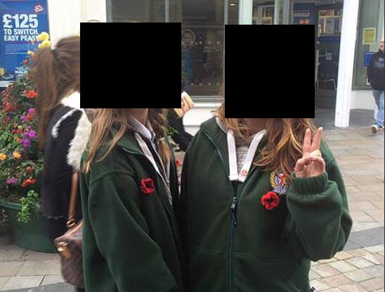 Girls Wearing Britain First sweatshirts