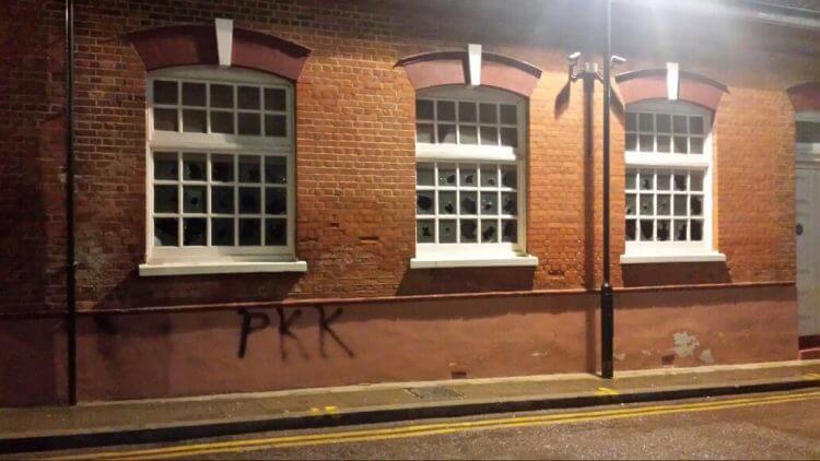 Turkish mosque vandalised with PKK graffiti in London