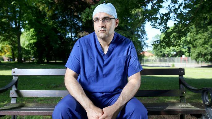Hero surgeon abused after 48 hours of saving lives