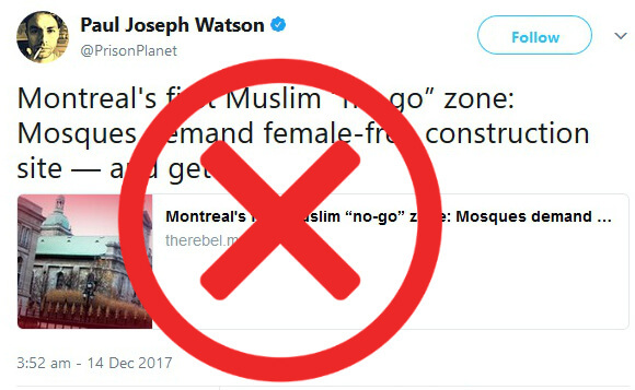 No, a Montreal mosque did not ban female construction workers