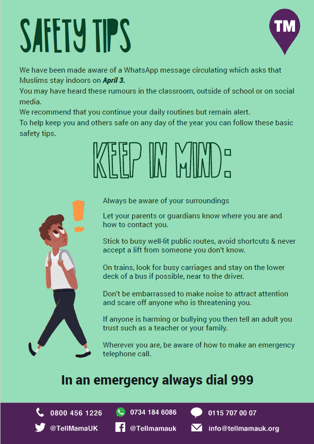 Safety Tips for Young People, April 3rd