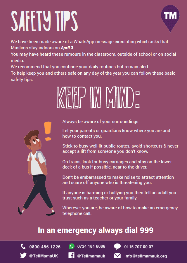 Safety Tips for Young People, April 3rd