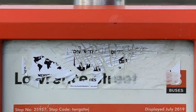 White supremacist sticker removed from Sunderland bus stop