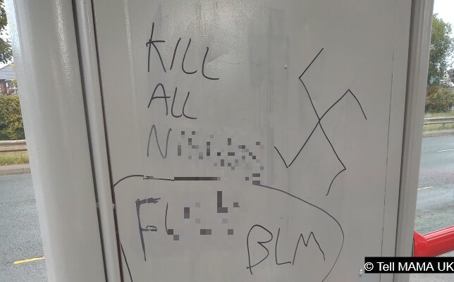 ‘Kill All N******’: violent, racist graffiti appears on bus stop in Leeds