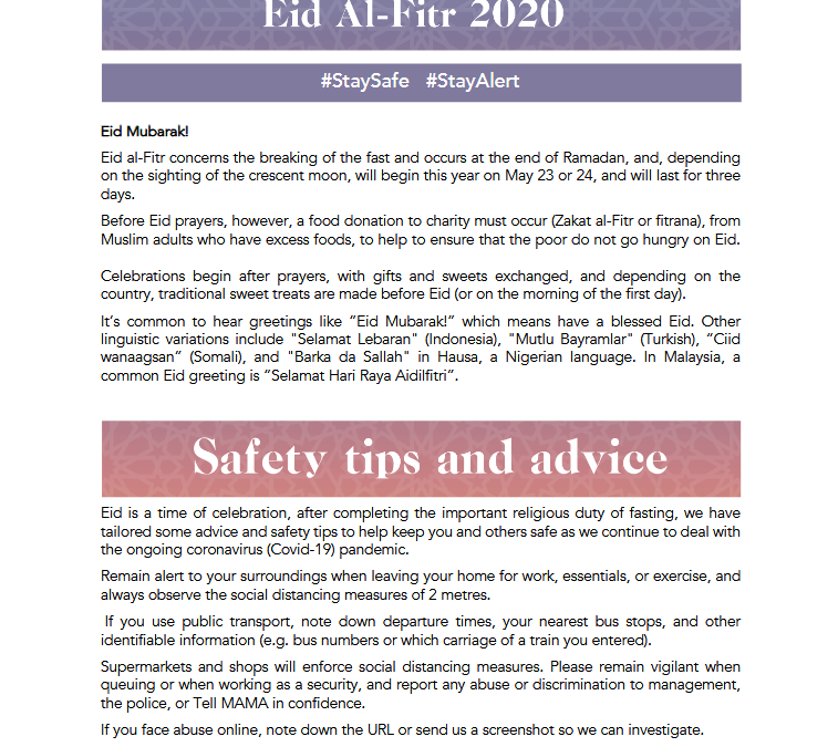 How to Keep Safe During EID AL-FITR 2020